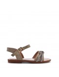 Girl's mixed materials sandal