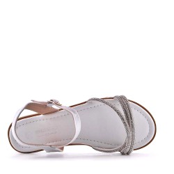 Girl's mixed materials sandal