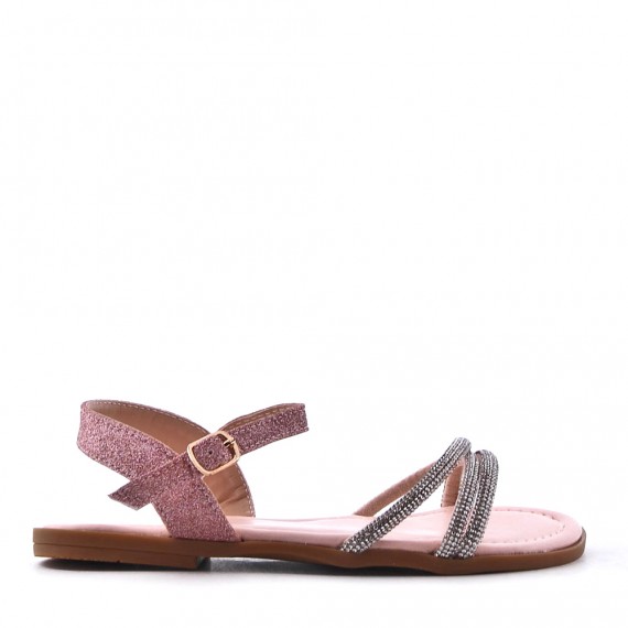 Girl's mixed materials sandal