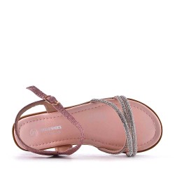 Girl's mixed materials sandal