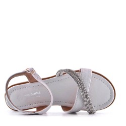 Girl's mixed materials sandal