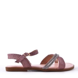 Girl's mixed materials sandal