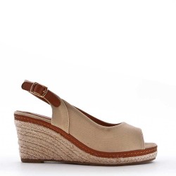 Mixed-material espadrilles for women