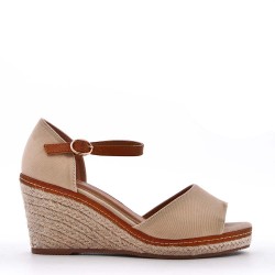 Mixed-material espadrilles for women