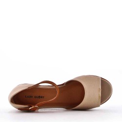 Mixed-material espadrilles for women