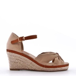 Mixed-material espadrilles for women
