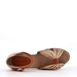 Mixed-material espadrilles for women