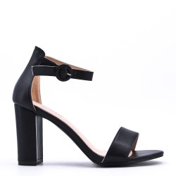 Faux leather heeled sandal