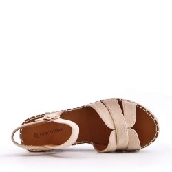 Mixed-material espadrilles for women