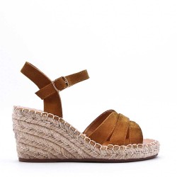 Mixed-material espadrilles for women