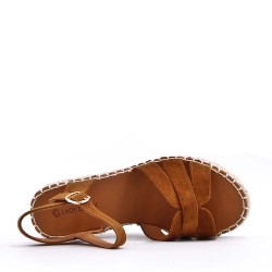Mixed-material espadrilles for women