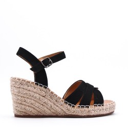 Mixed-material espadrilles for women