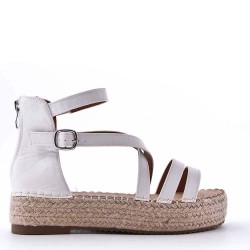 Mixed-material espadrilles for women