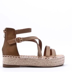 Mixed-material espadrilles for women