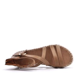 Mixed-material espadrilles for women