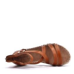 Mixed-material espadrilles for women
