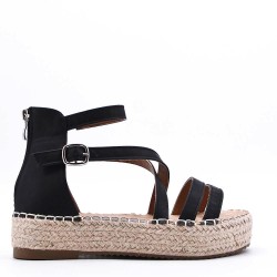 Mixed-material espadrilles for women