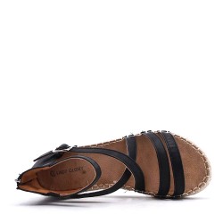 Mixed-material espadrilles for women