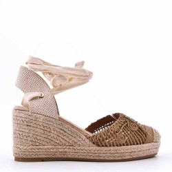 Mixed-material espadrilles for women