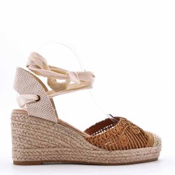 Mixed-material espadrilles for women