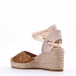 Mixed-material espadrilles for women