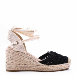 Mixed-material espadrilles for women