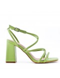 Faux leather heeled sandal