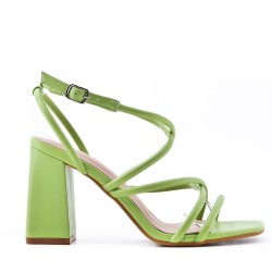 Faux leather heeled sandal