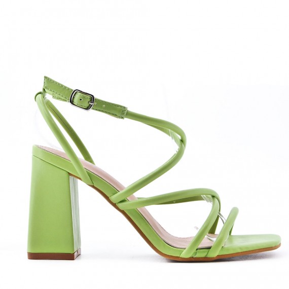 Faux leather heeled sandal