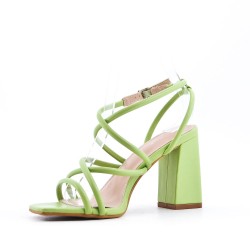 Faux leather heeled sandal