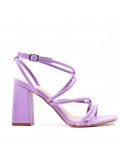 Faux leather heeled sandal