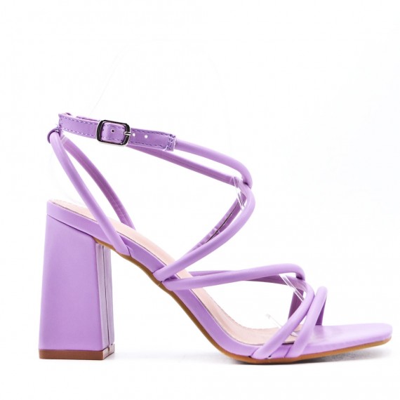 Faux leather heeled sandal