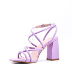 Faux leather heeled sandal