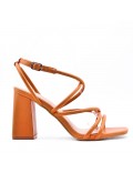 Faux leather heeled sandal