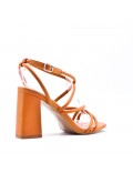 Faux leather heeled sandal