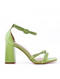 Faux leather heeled sandal