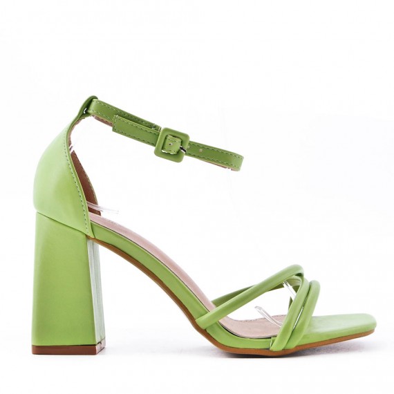 Faux leather heeled sandal