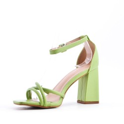 Faux leather heeled sandal