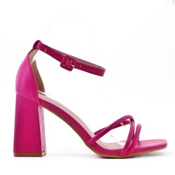 Faux leather heeled sandal