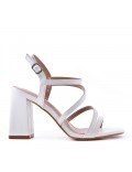 Faux leather heeled sandal