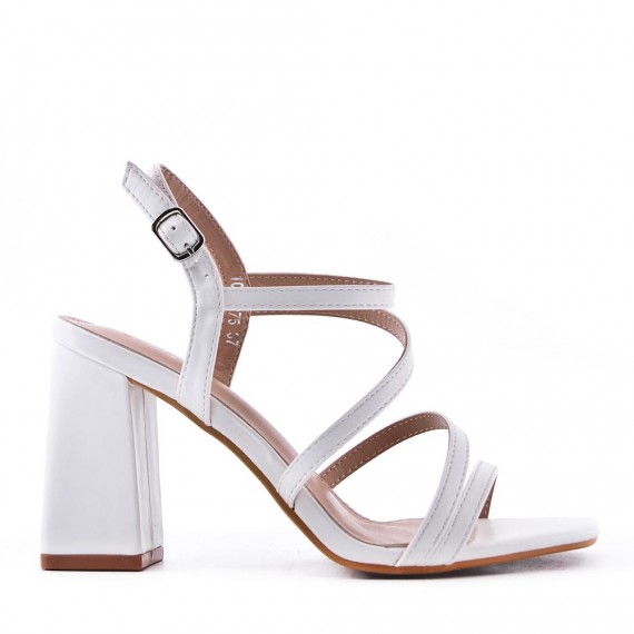 Faux leather heeled sandal