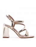 Faux leather heeled sandal