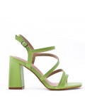 Faux leather heeled sandal