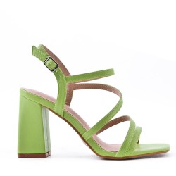 Faux leather heeled sandal