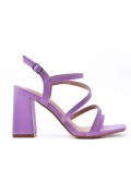 Faux leather heeled sandal