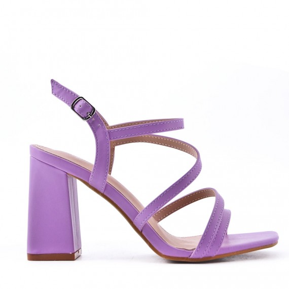 Faux leather heeled sandal