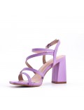 Faux leather heeled sandal