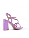 Faux leather heeled sandal