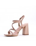 Faux leather heeled sandal