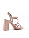 Faux leather heeled sandal